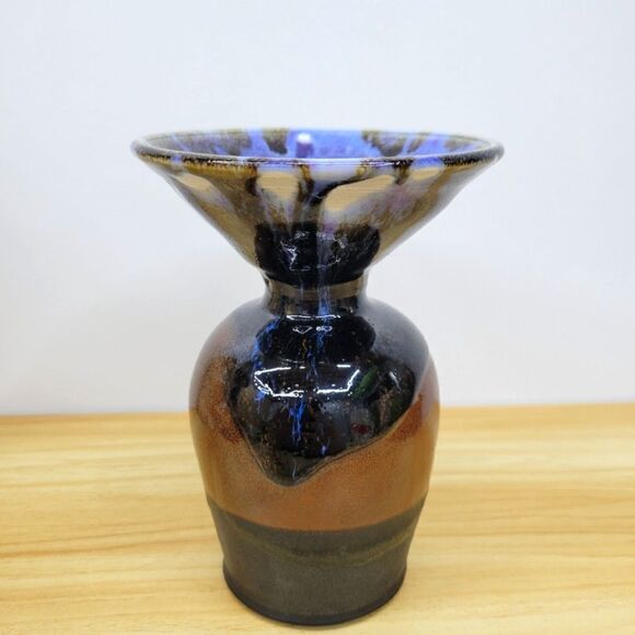Vintage Drip Glazed Studio Pottery Vessel Vase - Picture 15 of 15